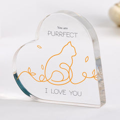 Cat Owner Gift for Her Him Cat Mum Cat Dad You Are Purrfect Acrylic Plaque Cute Cat - Themed Keepsake Gift for Pet Lovers or Friends