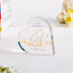 Cat Owner Gift for Her Him Cat Mum Cat Dad You Are Purrfect Acrylic Plaque Cute Cat - Themed Keepsake Gift for Pet Lovers or Friends
