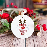 Children's Personalised Christmas Tree Ceramic Ornament with Name Baby Kids First Xmas Keepsake Gift