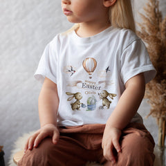 Children'S T-Shirt For Easter Personalised Bunny Design Ideal For Boys And Girls Easter Gift Or Baby'S First Easter