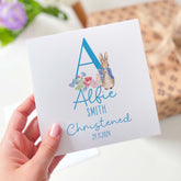 Christening Card For Boy Or Girl Daughter Granddaughter Niece Grandson Goddaughter Nephew Grandchild Gift Card Personalised Rabbit Bunny