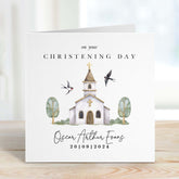 Christening Day Card For Godson Goddaughter Nephew Niece With Name Date Baptism Card On Your Christening Keepsake Cute Church Personalised
