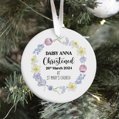 Christening Day Keepsake Ornament with Custom Name and Date for Grandson Granddaughter Son Daughter Nephew Niece Godson Goddaughter Gift