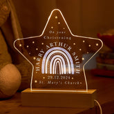 Christening Night Light with Name Date Church Gift for Baby Boy Girl Rainbow Son Daughter Nephew Niece