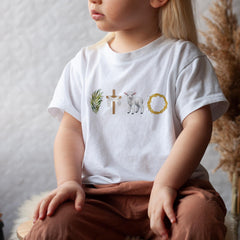 Christian Easter T-shirt for Kids – Religious Outfit Gift for Child, Grandchild, Godchild, Niece or Nephew