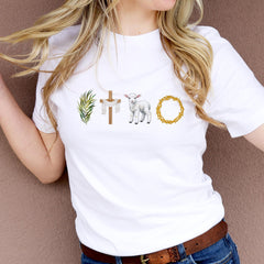 Christian Easter T-Shirt for Women – Religious Top for Mum, Grandma, Sister or Friend