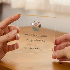 Christmas Acrylic Gift for Mum Dad Auntie Grandma Grandad Teacher Dad Uncle or Nanny – Personal Xmas Keepsake from Child with Custom Name