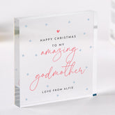 Christmas Acrylic Plaque Gift for Mum Grandma Nanny Stepmum Godmother or Friend – Cute Festive Snowflake Design Xmas Keepsake