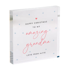 Christmas Acrylic Plaque Gift for Mum Grandma Nanny Stepmum Godmother or Friend – Cute Festive Snowflake Design Xmas Keepsake