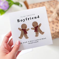 Christmas Card for Boyfriend First Christmas Together Card Romantic Holiday Card for Him 1st Xmas Gift Boyfriend