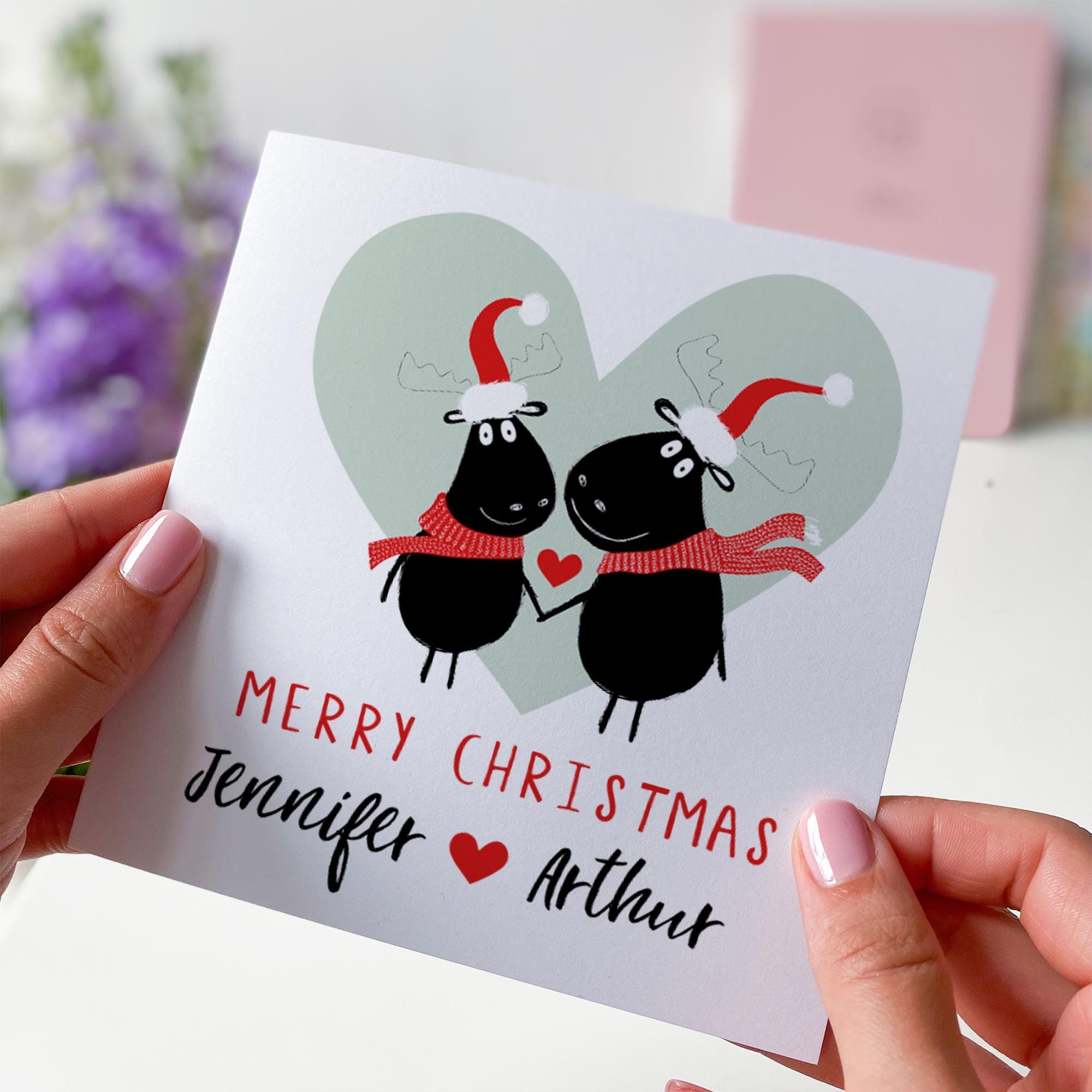 Christmas Card For Boyfriend Girlfriend Wife Husband Fiancee Personalised Xmas Card For Couple Newlywed First Christmas Married Engaged