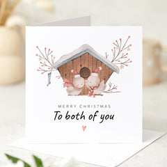 Christmas Card for Newlyweds Engaged Married Couple Cute Merry Christmas to Both of You