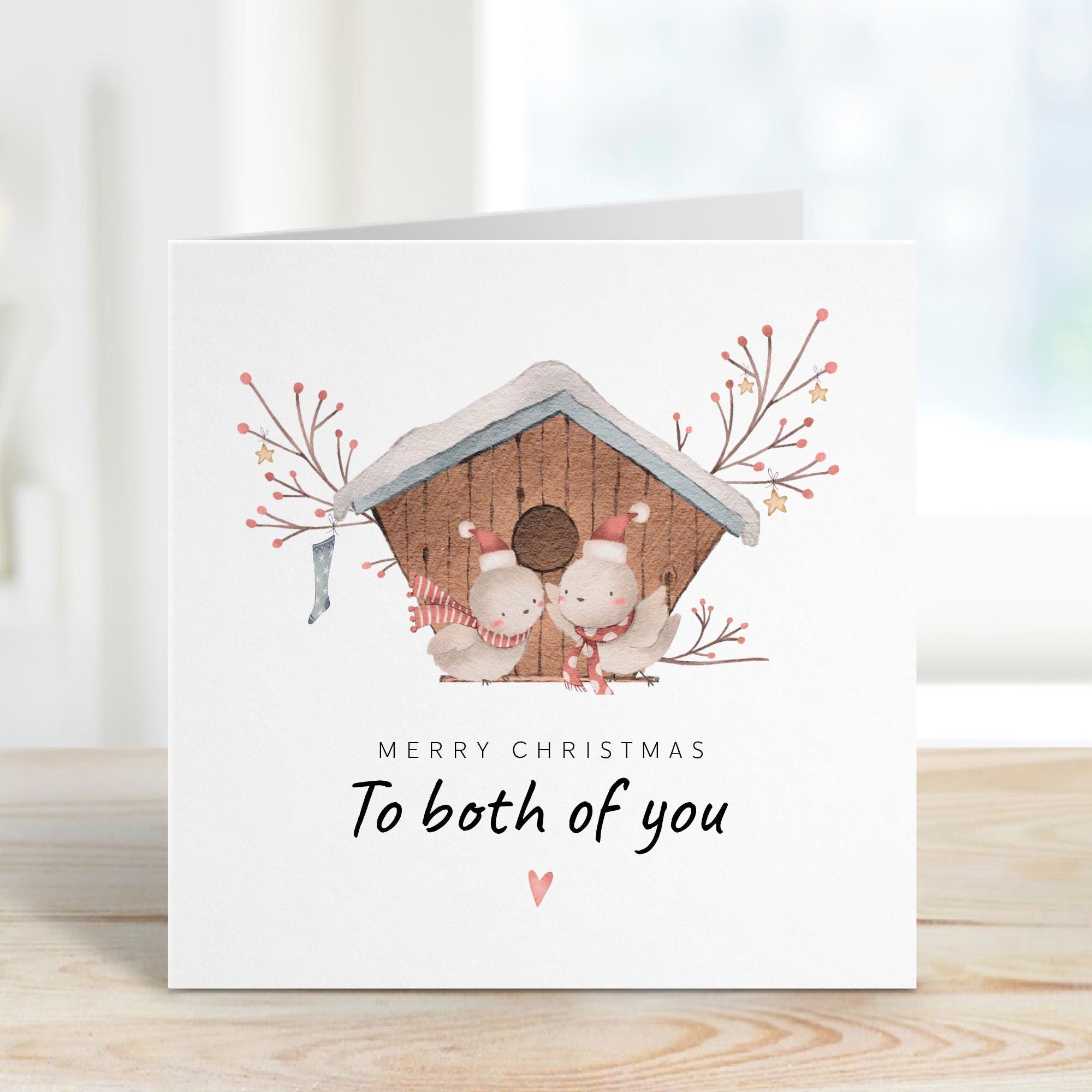 Christmas Card for Newlyweds Engaged Married Couple Cute Merry Christmas to Both of You