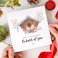 Christmas Card for Newlyweds Engaged Married Couple Cute Merry Christmas to Both of You
