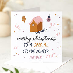 Christmas Card For Stepdaughter Merry Christmas To A Special Stepdaughter Card With Name Xmas Card For Step - Daughter