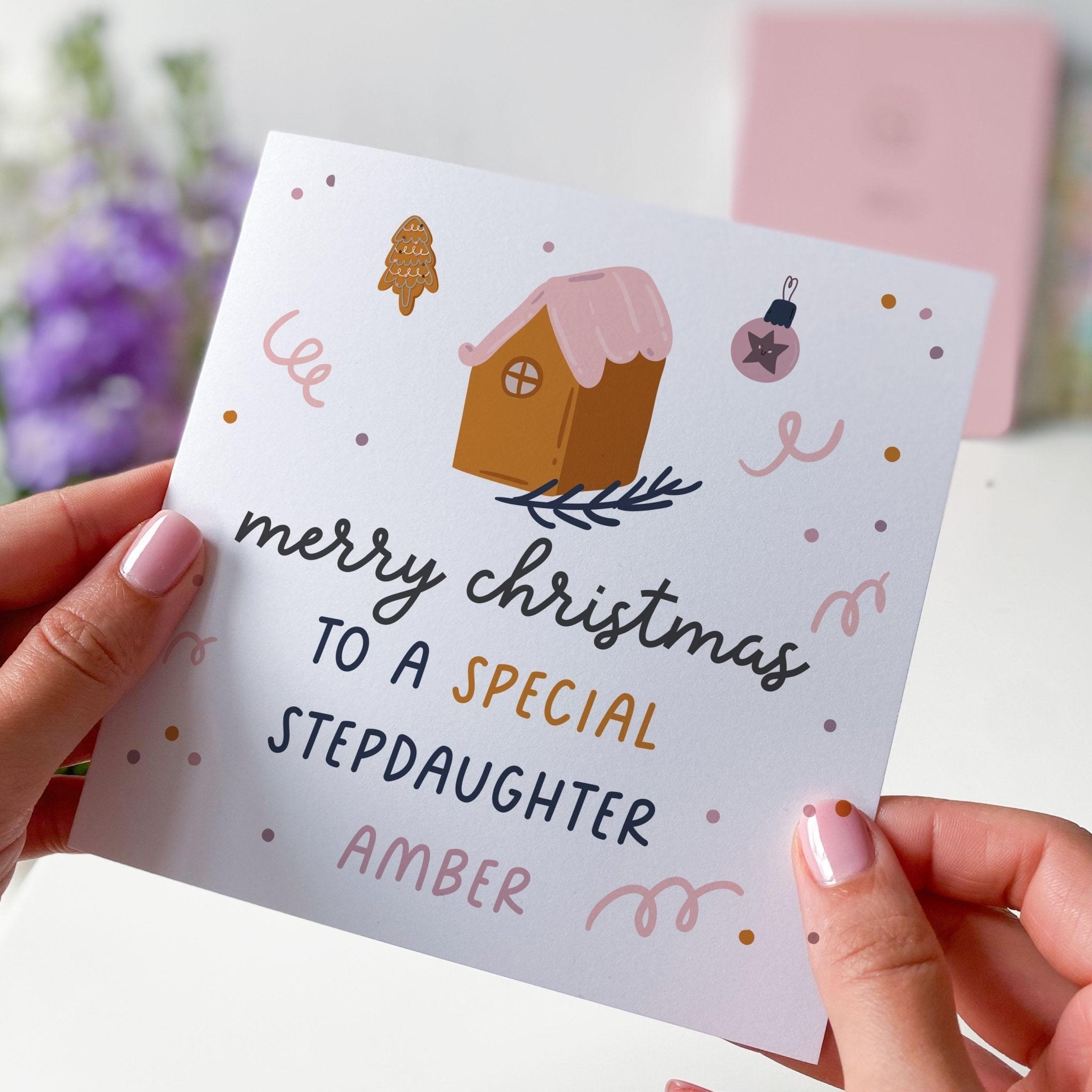 Christmas Card For Stepdaughter Merry Christmas To A Special Stepdaughter Card With Name Xmas Card For Step - Daughter