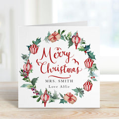 Christmas Card for Teacher Nursery Primary Assistant Teacher