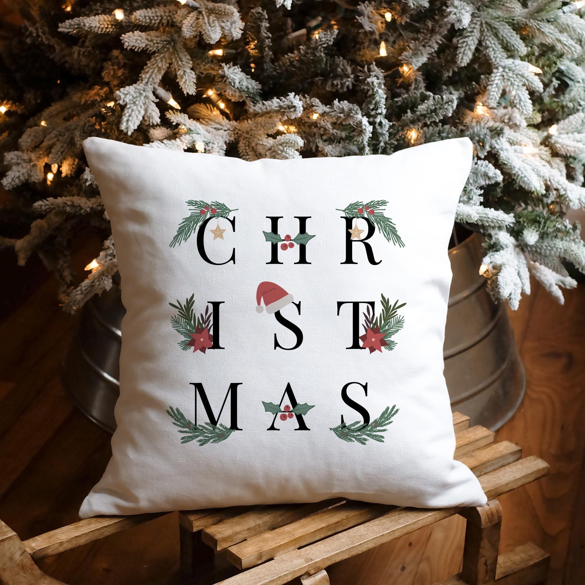Christmas cushion Xmas decorations Home decor at Christmas Gift for her friend wife mum Square Pillow Cover Cosy decor