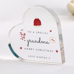 Christmas Gift for Daughter, Granddaughter, Mother, Sister or Grandma – Heart Acrylic Plaque Keepsake – Special Festive Decoration