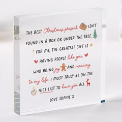 Christmas Gift for Daughter, Mum, Friend or Grandchild, Grandparents or Neighbours Acrylic Plaque