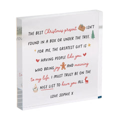 Christmas Gift for Daughter, Mum, Friend or Grandchild, Grandparents or Neighbours Acrylic Plaque