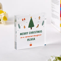 Christmas Gift for Daughter Personalised Acrylic Plaque Keepsake Special Festive Present from Mum Dad