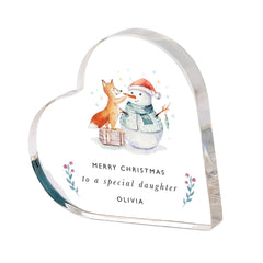 Christmas Gift for Daughter Personalised Heart Acrylic Plaque Keepsake Special Xmas Present from Mum Dad