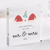 Christmas Gift for Engaged Couple Next Xmas We’ll Be Mr & Mrs Acrylic Plaque Keepsake for Fiancé or Fiancée Home Decoration