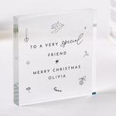 Christmas Gift for Friend Personalised Acrylic Plaque Keepsake for Bestie or Colleague