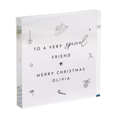 Christmas Gift for Friend Personalised Acrylic Plaque Keepsake for Bestie or Colleague