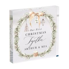 Christmas Gift for Girlfriend Wife Acrylic Plaque Personalised Our First Christmas Together