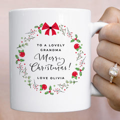 Christmas Gift for Grandma – Personalised Mug - First Xmas Keepsake with Custom Name
