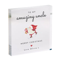 Christmas Gift for Uncle Personalised Acrylic Plaque Keepsake from Niece or Nephew