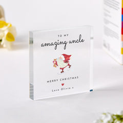 Christmas Gift for Uncle Personalised Acrylic Plaque Keepsake from Niece or Nephew