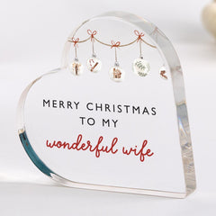 Christmas Gift for Wife Acrylic Heart Plaque