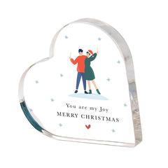 Christmas Gift for Wife Personalised Acrylic Heart Plaque Keepsake Romantic Present for Partner, Husband, Fiancé or Boyfriend
