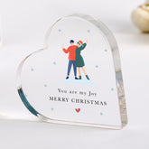 Christmas Gift for Wife Personalised Acrylic Heart Plaque Keepsake Romantic Present for Partner, Husband, Fiancé or Boyfriend
