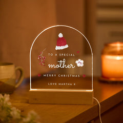 Christmas LED Light Plaque Gift for Mum / Available for Grandma Nanny Auntie Sister Daughter Niece or Granddaughter