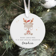 Christmas Ornament for Daughter To A Special Daughter Reindeer Tree Decoration Keepsake
