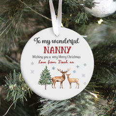 Christmas Ornament for Mummy Daddy Auntie Uncle Nanny and Friends with To My Special Text and Name Reindeer to Design Cute Ceramic Xmas Gift