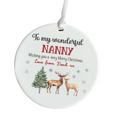 Christmas Ornament for Mummy Daddy Auntie Uncle Nanny and Friends with To My Special Text and Name Reindeer to Design Cute Ceramic Xmas Gift