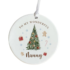 Christmas ornament for Mummy Nanny and Friend ornament with to my wonderful text for family nanny friend Xmas gift cute ceramic ornament