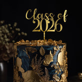 Class Of 2026 Graduation Cake Topper Acrylic Mirror Gold Silver Graduate Party