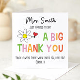 Colourful Thank You Teacher Card – Big Thank You Message – Nursery, Reception or Primary End of Term or Teacher’s Day Gift Card from Child