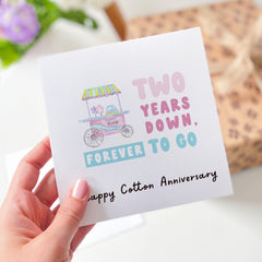 Cotton Anniversary Card 2Nd Anniversary Card With Cute Cotton Candy Second Wedding Anniversaryâ Card For Husband Wife Girlfriend Boyfriend