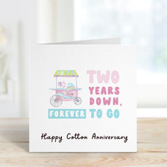 Cotton Anniversary Card 2Nd Anniversary Card With Cute Cotton Candy Second Wedding Anniversaryâ Card For Husband Wife Girlfriend Boyfriend