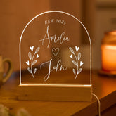 Couples LED Light Anniversary Gift for Husband Wife Fiancé Wedding Date Custom Romantic Bedroom Decor