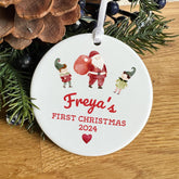 Custom Ceramic Christmas Keepsake Ornament for Baby's 1st Christmas Gift Daughter Son Grandparents Nephew Niece Holiday Ornament