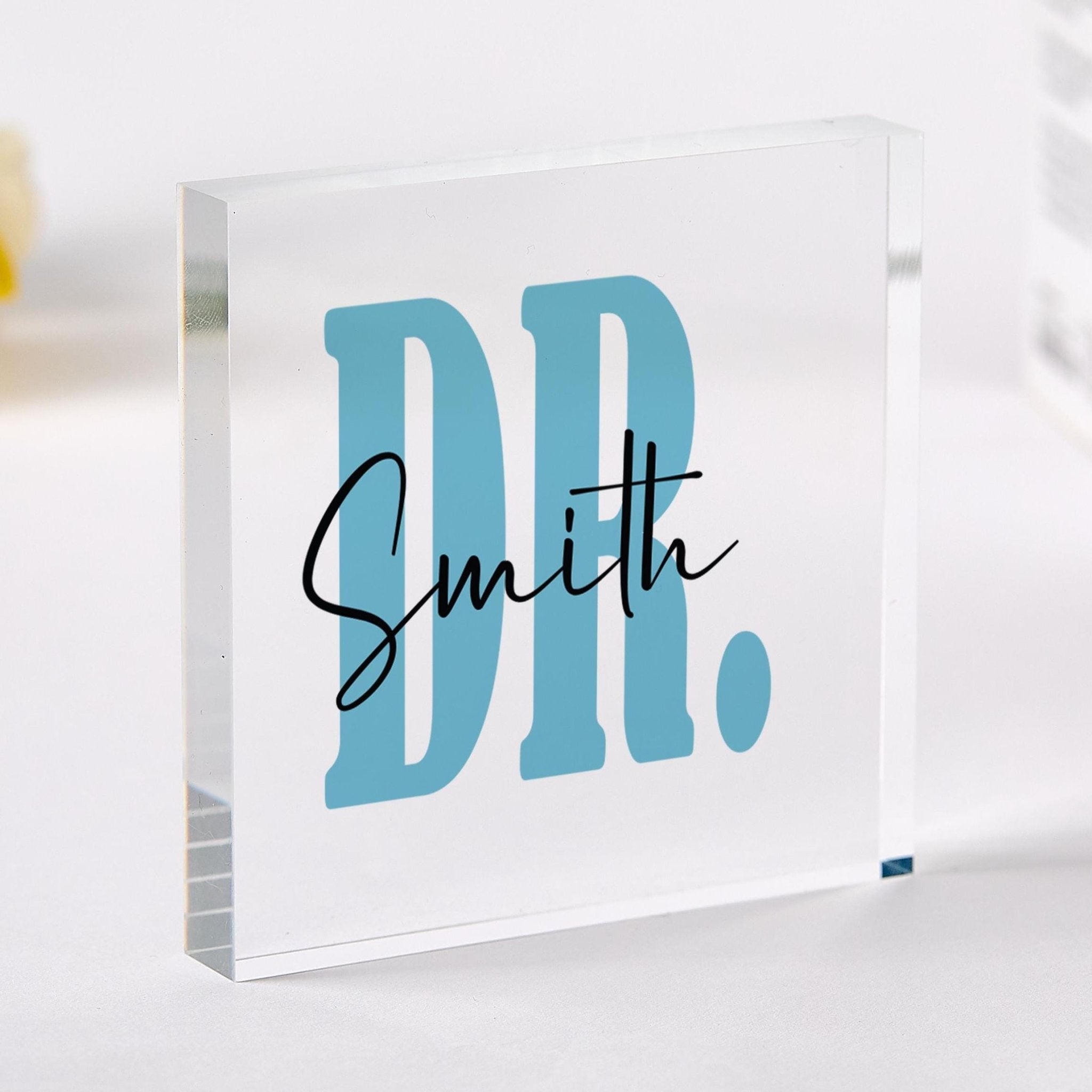 Custom Doctor Name Desk Sign Personalised Graduation Dr Thank You Gift for New Medical School Completion Keepsake for Him Her Acrylic Plaque