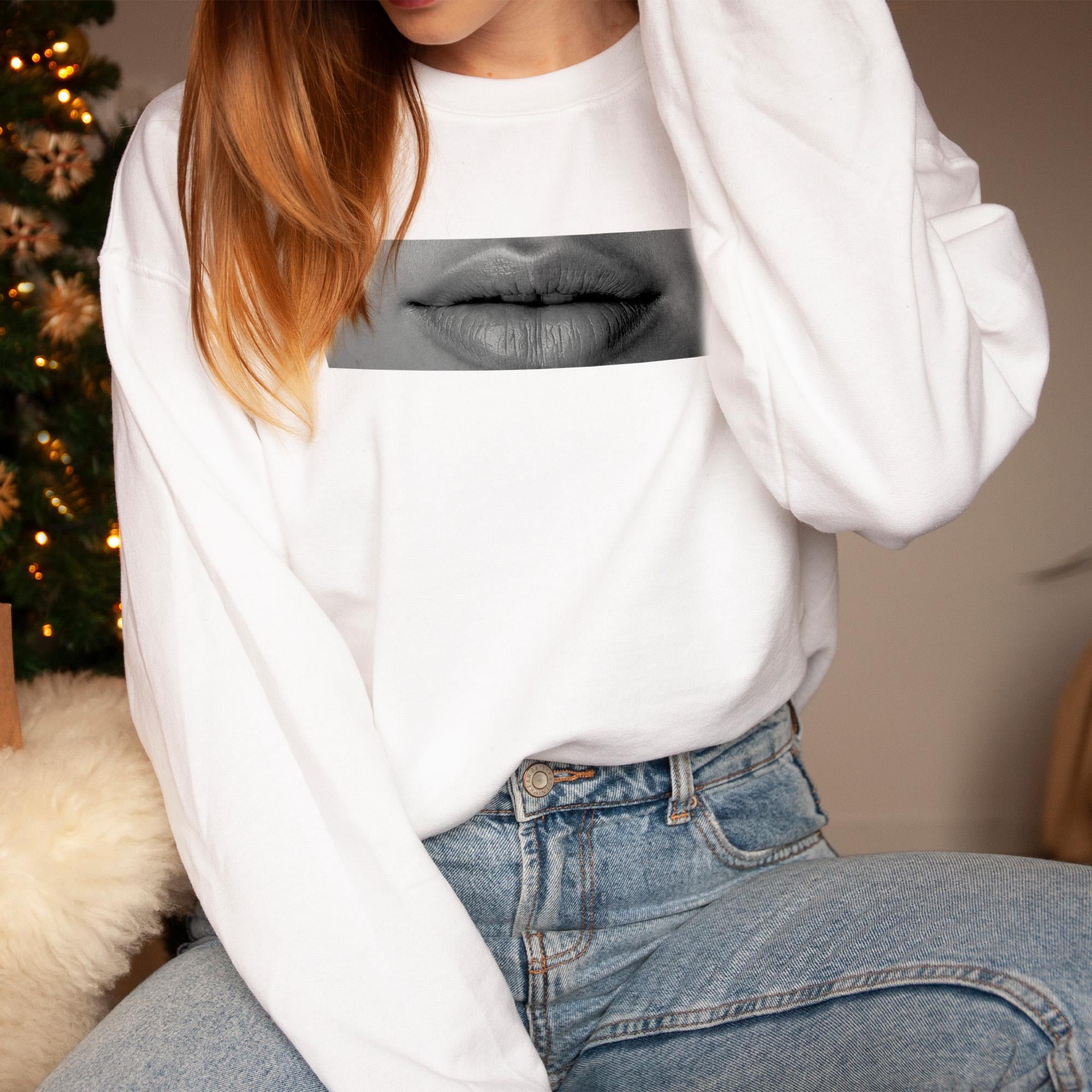 Custom Lip or Eyes Portrait Sweatshirt – Personalised Photo Gift for Birthday, Valentine's Day